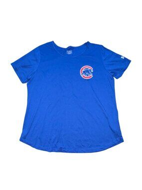 Under Armour Women's HeatGear Loose Fit MLB Chicago Cubs T-Shirt-XL-GUC